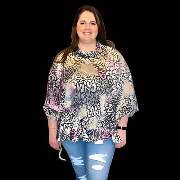 Majestic Multi-Colored Ruffle Top - Picture 1 of 2